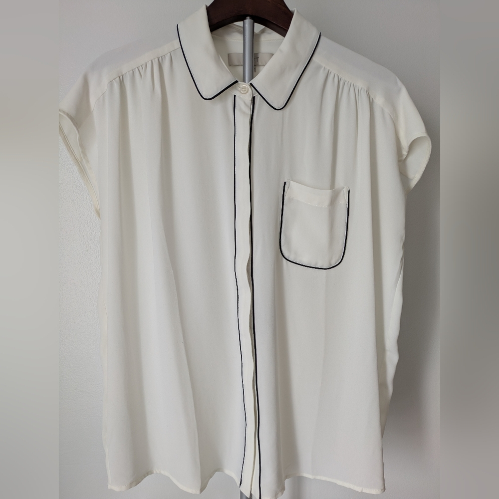 Women's White Shirt with Black Trim